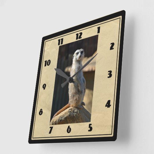 Meerkat Square Clock Quadratische Wanduhr (Winkel)