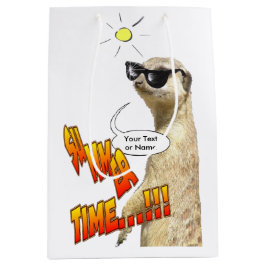Meerkat Summer Time Anpassbare Geschenktasche Mittlere Geschenktüte