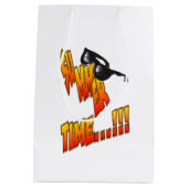 Meerkat Summer Time Anpassbare Geschenktasche Mittlere Geschenktüte (Rückseite)