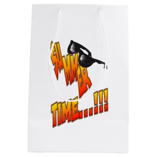 Meerkat Summer Time Anpassbare Geschenktasche Mittlere Geschenktüte (Rückseite)