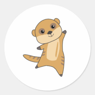 Meerkat Süßvieh für Kinder Runder Aufkleber