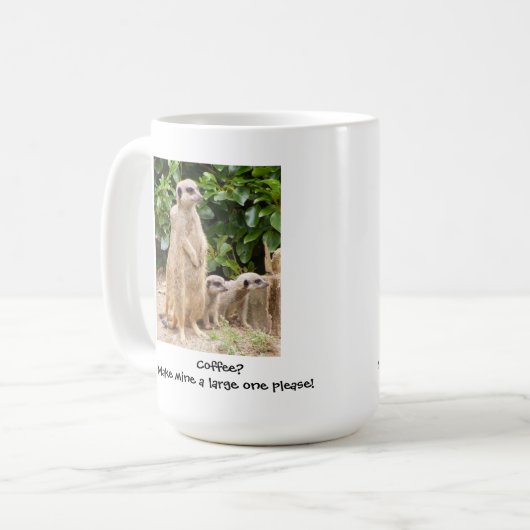 Meerkat Tasse großes (Vorderseite Links)