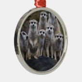 Meerkat Tiersafari Afrika niedliches Suricate Silbernes Ornament (Rechts)