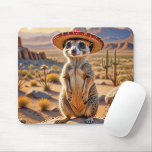 Meerkat Traaring a Sombrero Mousepad