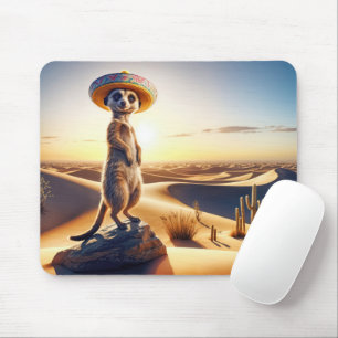 Meerkat Tragen eines mexikanischen Sombrero Mousepad