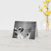 Meerkat Trumpet Player Glückwunschkarte Karte (Gelbe Blume)