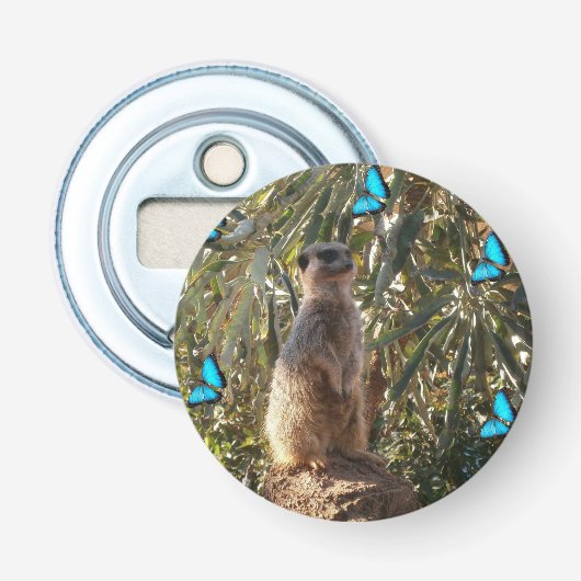 Meerkat und blaue Schmetterlinge, Flaschenöffner (Vorderseite)