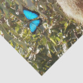 Meerkat und blaue Schmetterlinge, Seidenpapier (Detail)