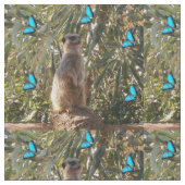 Meerkat und blaue Schmetterlinge, Stoffe (Nahaufnahme)