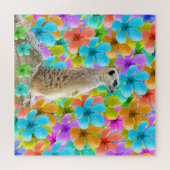 Meerkat und Blüten, Puzzle Jigsaw, (Horizontal)