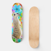 Meerkat und Blüten, Skateboard (Vorderseite)