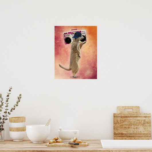 Meerkat und Boom Box Poster (Küche)