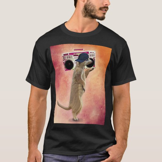 Meerkat und Boom Box T-Shirt (Vorderseite)