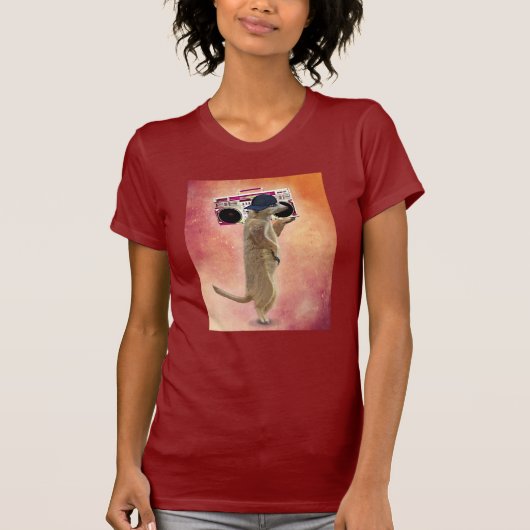 Meerkat und Boom Box T-Shirt (Vorderseite)
