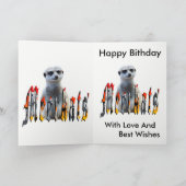 Meerkat und Logo, Happy Birthday Card Karte (Innenseite)