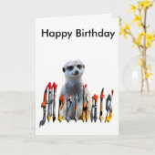 Meerkat und Logo, Happy Birthday Card Karte (Gelbe Blume)