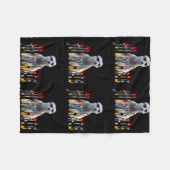 Meerkat und Logo, kleine schwarze Fleecedecke (Vorderseite (Horizontal))