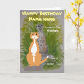 Meerkat und Mere Cat Birthday anpassen Karte (Gelbe Blume)