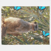Meerkat und Schmetterlinge, Fleecedecke (Vorderseite (Horizontal))