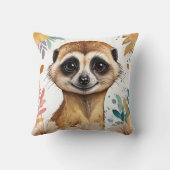 Meerkat Vintag Floral Print Kissen (Rückseite)