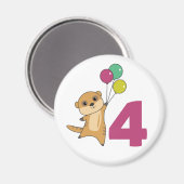Meerkat Vurth Birthday Balloons Kids Magnet (Vorderseite/Rückseite)