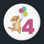 Meerkat Vurth Birthday Balloons Kids Magnet<br><div class="desc">Das Merkat mit Ballons zu seinem vierten Geburtstag. Für jedes Kind,  das vier Jahre alt wird. Niedliche Merkatze für Kinder zum 4. Geburtstag.</div>
