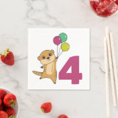 Meerkat Vurth Birthday Balloons Kids Napkins Serviette (Beispiel)