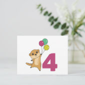 Meerkat Vurth Birthday Balloons Kinder Postkarte (Stehend Vorderseite)
