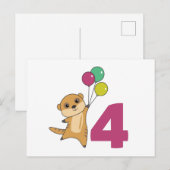 Meerkat Vurth Birthday Balloons Kinder Postkarte (Vorne/Hinten)