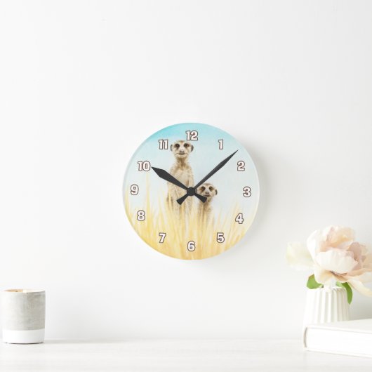 Meerkat Wall Clock Runde Wanduhr (Zuhause)