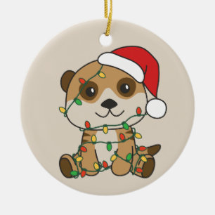 Meerkat Weihnachten Winter Tiere Urlaub Meerkats Keramik Ornament