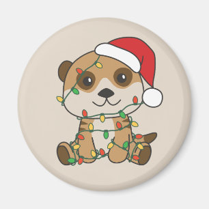 Meerkat Weihnachten Winter Tiere Urlaub Meerkats Magnet