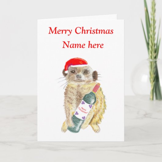 Meerkat Weihnachtskarte, kundenspezifisch Feiertagskarte (Vorderseite)
