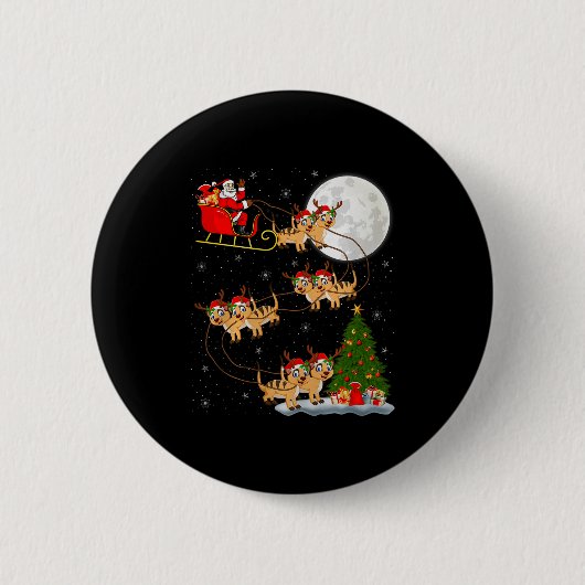 Meerkat Weihnachtsmann Schlitten Fliegend Lustig M Button (Vorderseite)