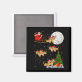 Meerkat Weihnachtsmann Schlitten Fliegend Lustiger Magnet (Vorderseite/Rückseite)