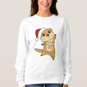 Meerkat Weihnachtsschnee Wintertiere Sweatshirt