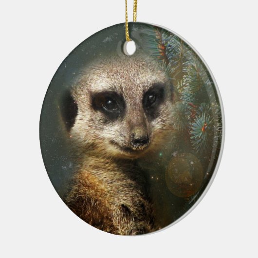 Meerkat Weihnachtsverzierung Keramik Ornament (Links)