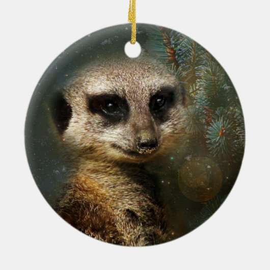 Meerkat Weihnachtsverzierung Keramik Ornament (Hinten)