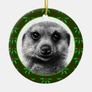 Meerkat Weihnachtsverzierung Keramikornament