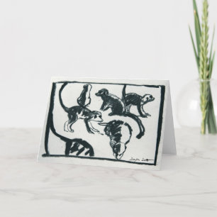 Meerkat Welpen - Kunstkarte Karte