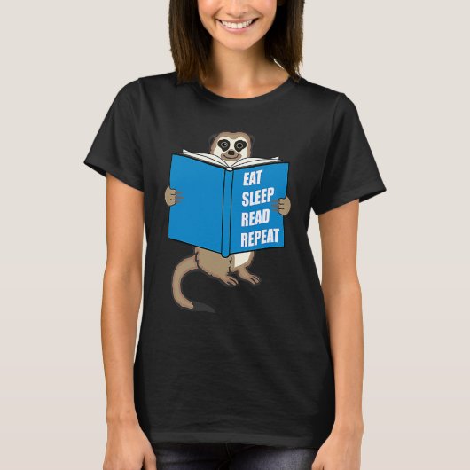 Meerkat with Book Books Reading Hobby T-Shirt (Vorderseite)