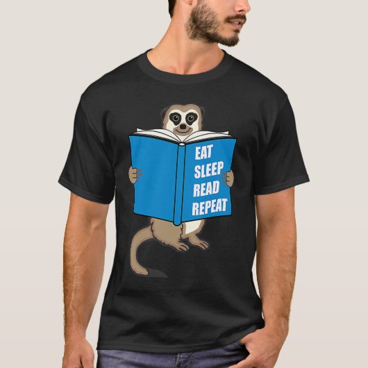 Meerkat with Book Books Reading Hobby T-Shirt (Vorderseite)