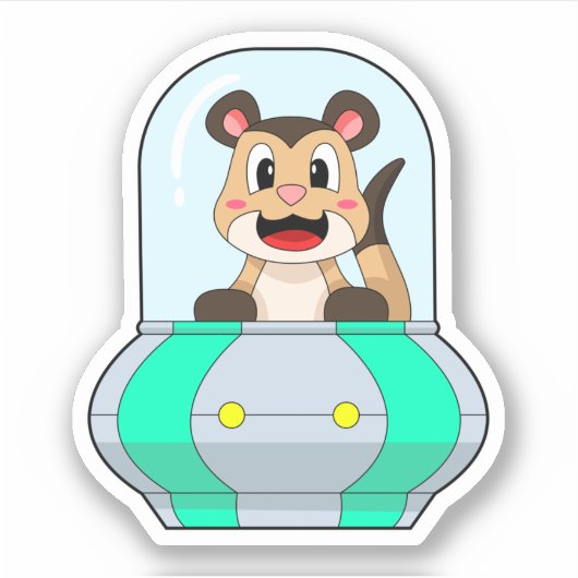 Meerkat with Submarine Aufkleber (Vorderseite)