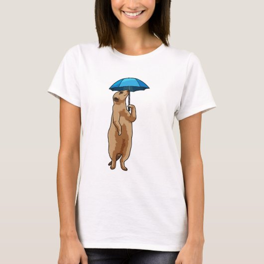 Meerkat with Umbrella T-Shirt (Vorderseite)