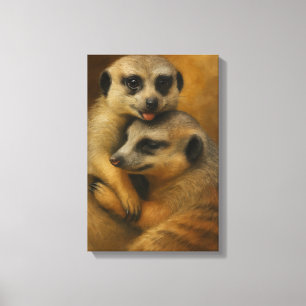 Meerkat-Zuneigung Leinwanddruck