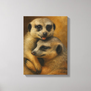 Meerkat-Zuneigung Leinwanddruck