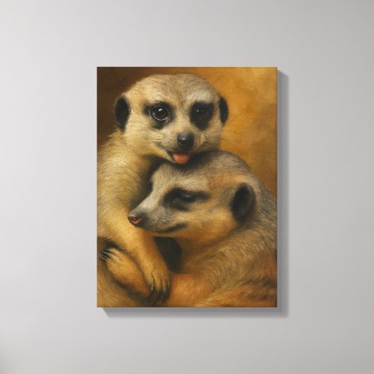 Meerkat-Zuneigung Leinwanddruck (Vorderseite)