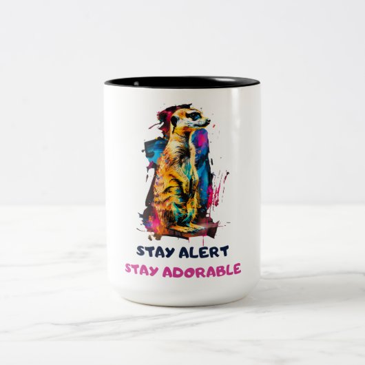 Meerkat Zweifarbige Tasse (Mittel)