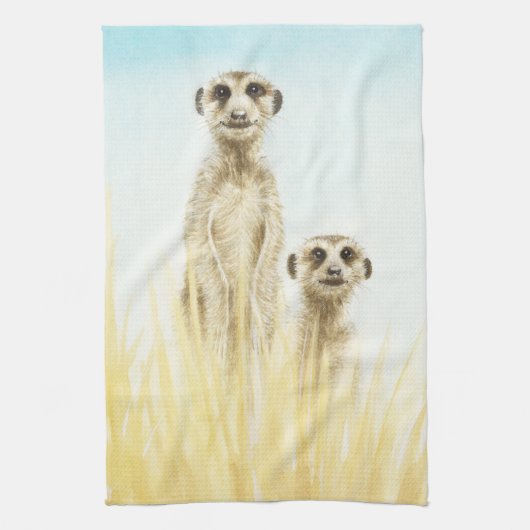 Meerkats Amerikaner MoJo Geschirrtuch (Vertikal)