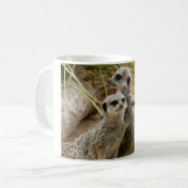 Meerkats auf dem Ausblick Kaffeetasse (Vorderseite Links)